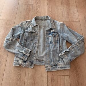 Free People Light Blue Jean Jacket